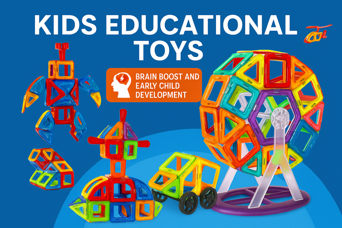 68 Pcs Magnetic Tiles – Educational STEM Toy for Kids in Bangladesh - Image 1