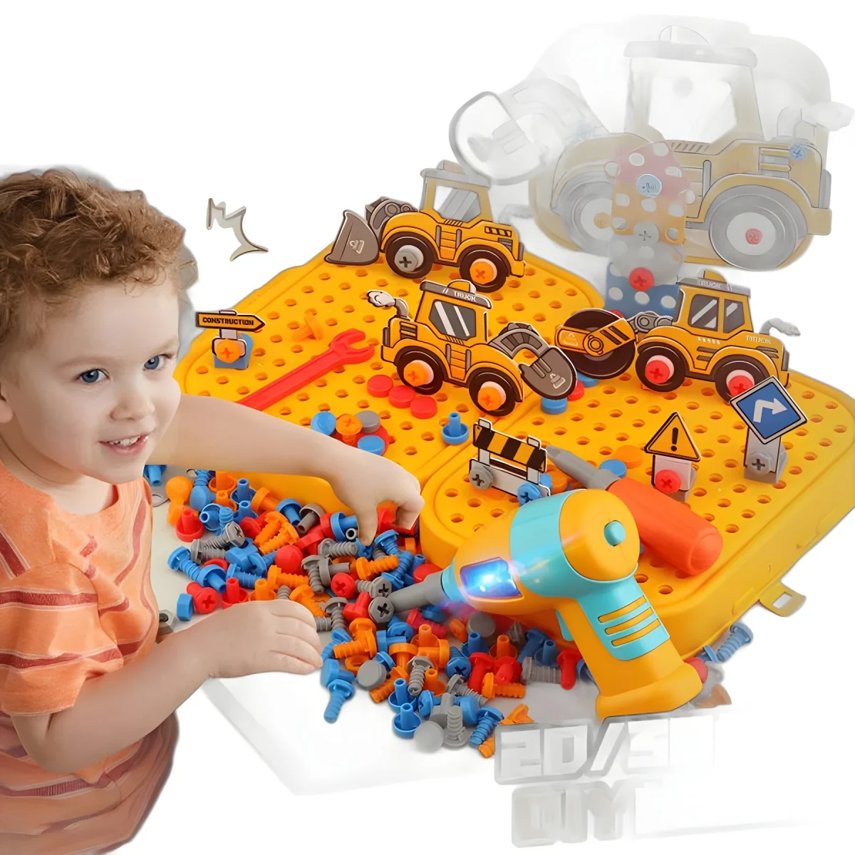 DIY Construction Screw Puzzle Toy Set – 220 Pcs Educational Engineering Kit for Kids - Image 3