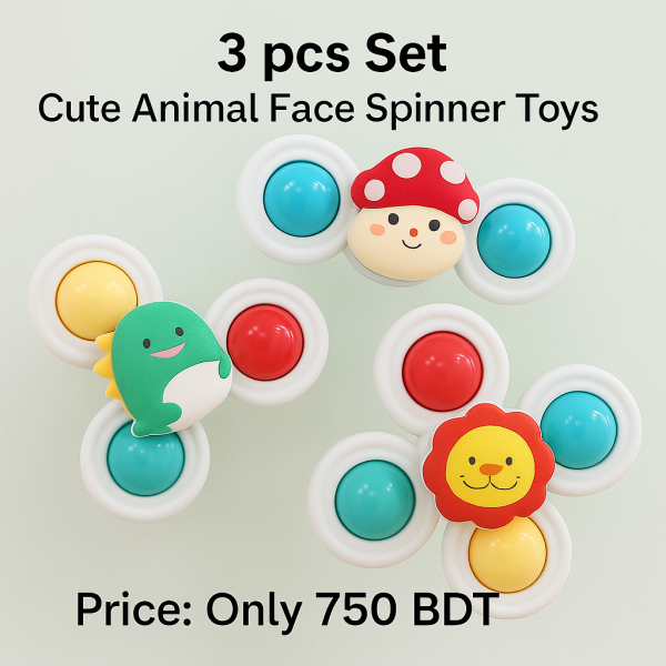 3 Pcs Baby Spinner Toy with Suction Cup | Perfect Newborn Gift