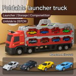 207 cm Foldable Launcher Truck with Double Track Racing Cars
