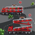 207 cm Foldable Launcher Truck with Double Track Racing Cars - Image 4