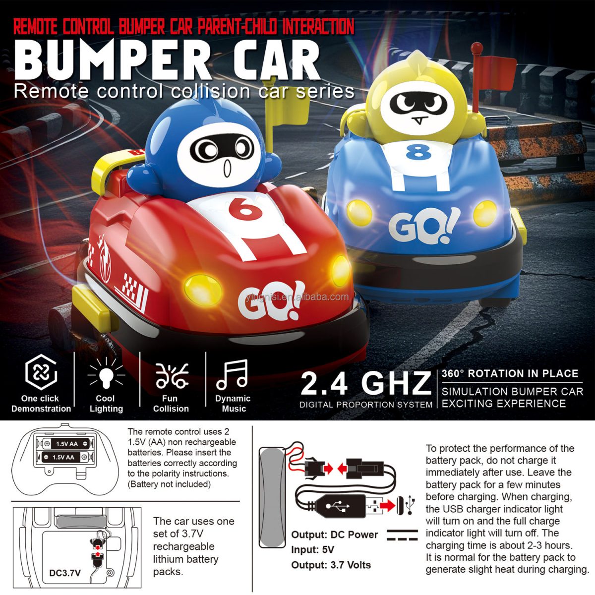 Remote Control Bumper Car – 2 Player Real Racing & Family Fun - Image 4